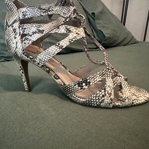 Impo Snakeskin Multi-Strap Heels